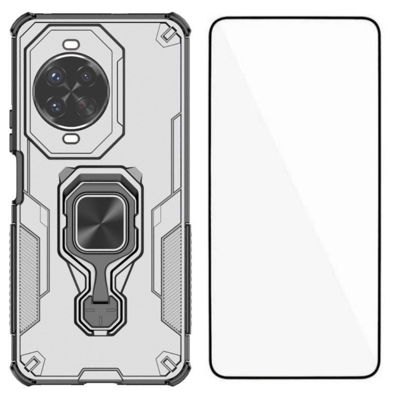 WANLONFENG For Huawei nova 14 Pro 5G Phone Case  PC TPU Back Cover Kickstand with Tempered Glass