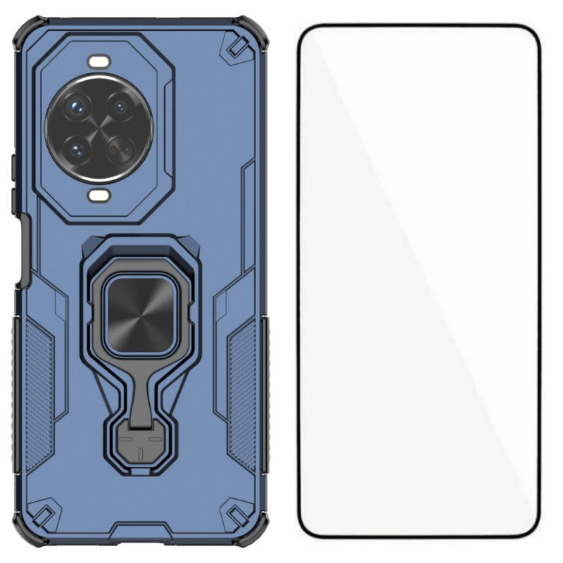 WANLONFENG For Huawei nova 14 Pro 5G Phone Case  PC TPU Back Cover Kickstand with Tempered Glass