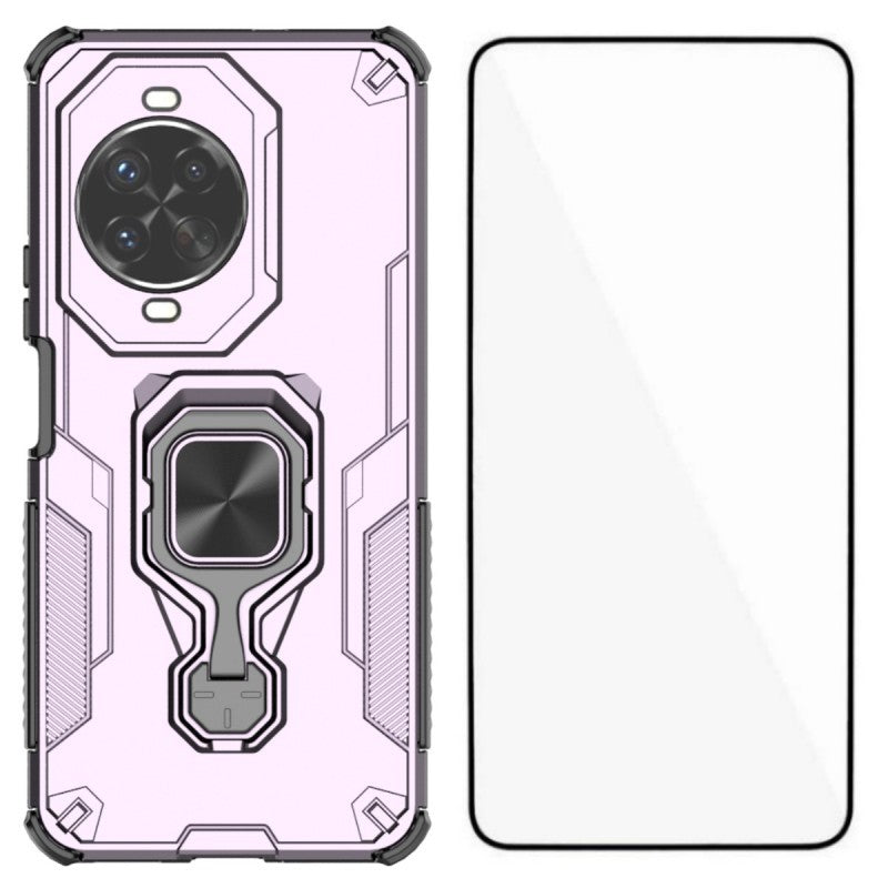 WANLONFENG For Huawei nova 14 Pro 5G Phone Case  PC TPU Back Cover Kickstand with Tempered Glass