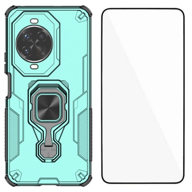 WANLONFENG For Huawei nova 14 Pro 5G Phone Case  PC TPU Back Cover Kickstand with Tempered Glass