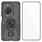 WANLONFENG-mobilcover til Huawei Nova 14 Ultra 5G, PC-TPU-bagcover, støttefod og hærdet glas