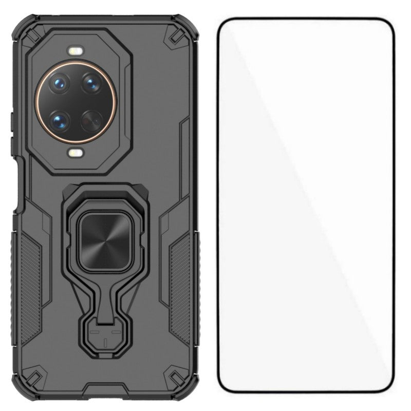 WANLONFENG-mobilcover til Huawei Nova 14 Ultra 5G, PC-TPU-bagcover, støttefod og hærdet glas