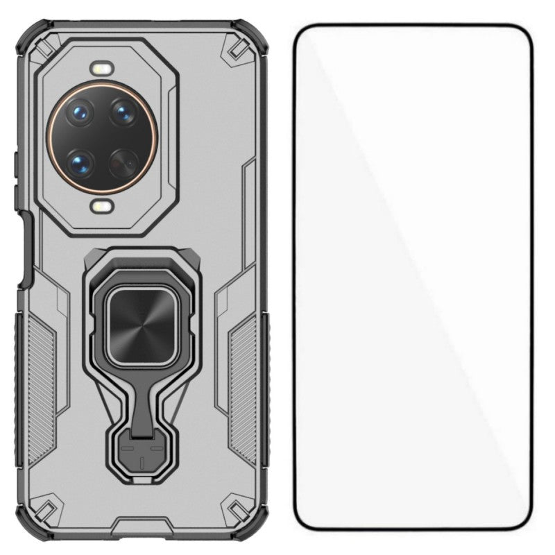 WANLONFENG-mobilcover til Huawei Nova 14 Ultra 5G, PC-TPU-bagcover, støttefod og hærdet glas