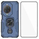 WANLONFENG For Huawei nova 14 Ultra 5G Phone Case  PC TPU Back Cover Kickstand with Tempered Glass
