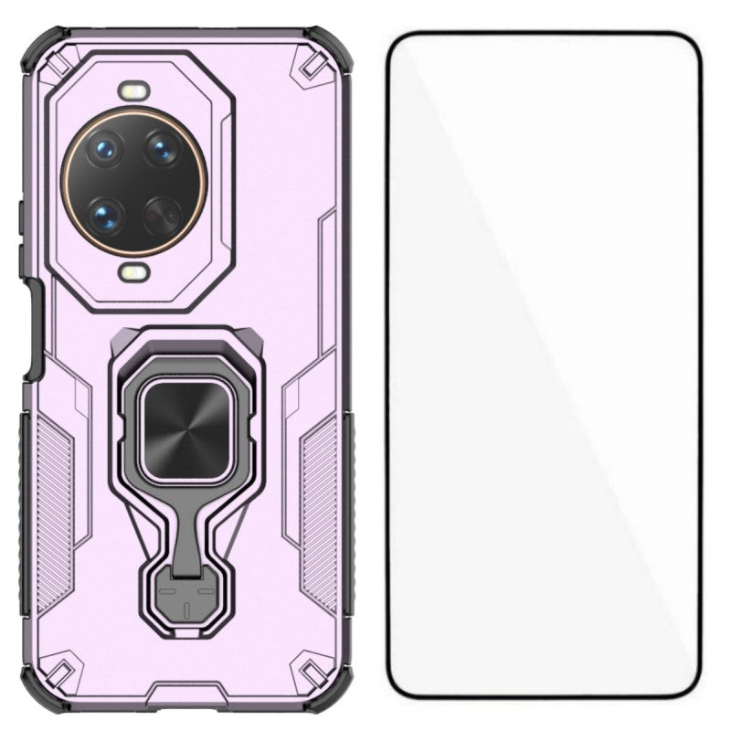 WANLONFENG-mobilcover til Huawei Nova 14 Ultra 5G, PC-TPU-bagcover, støttefod og hærdet glas