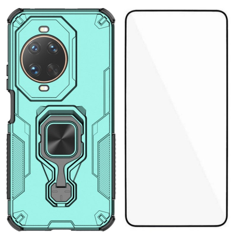 WANLONFENG-mobilcover til Huawei Nova 14 Ultra 5G, PC-TPU-bagcover, støttefod og hærdet glas