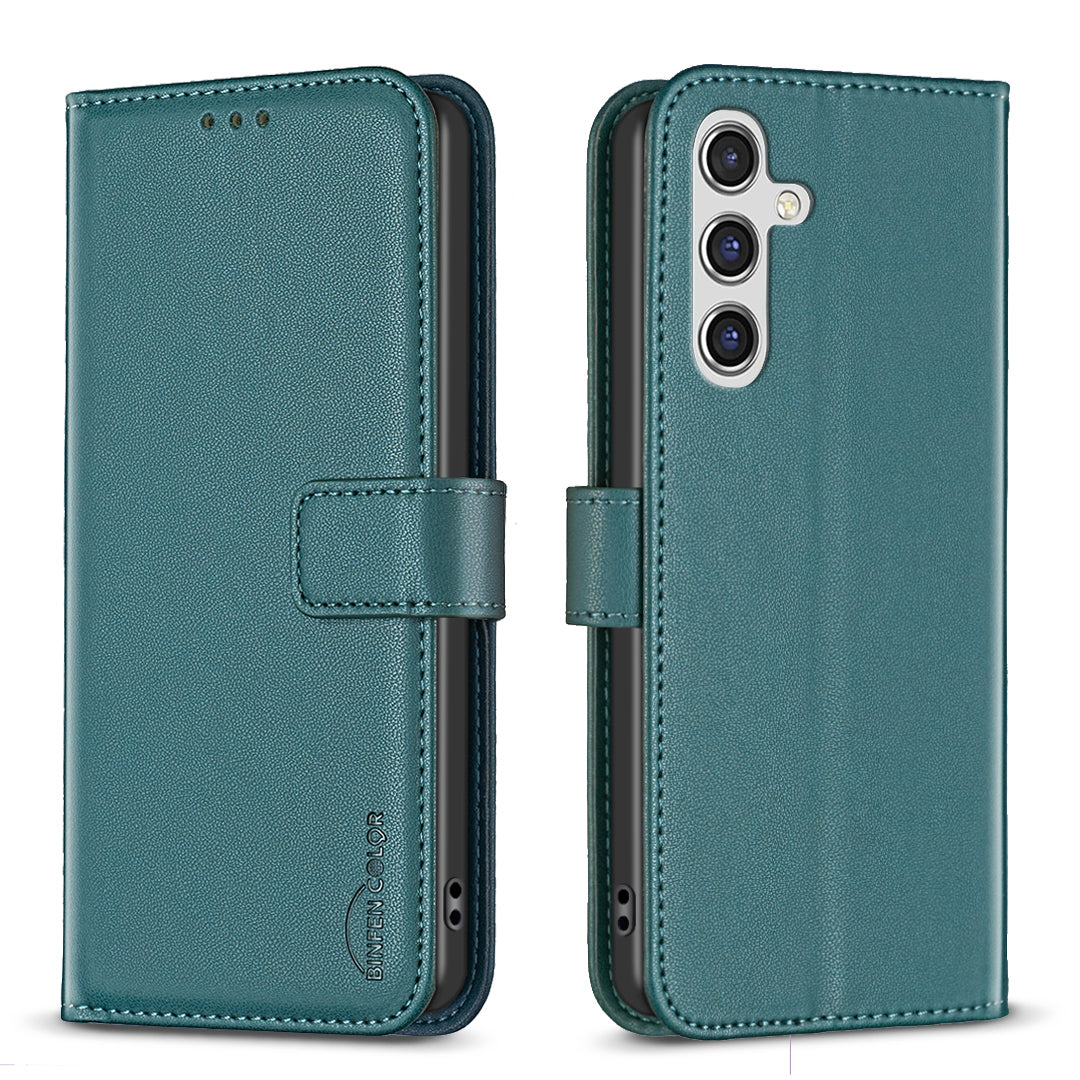 BINFEN COLOR For Samsung Galaxy M36 5G Phone Case  BF17 Wallet Folio Flip Leather Cover