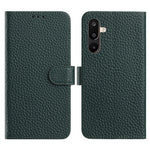 For Samsung Galaxy M36 5G Case Wallet Stand Litchi Texture Genuine Cow Leather Flip Phone Cover