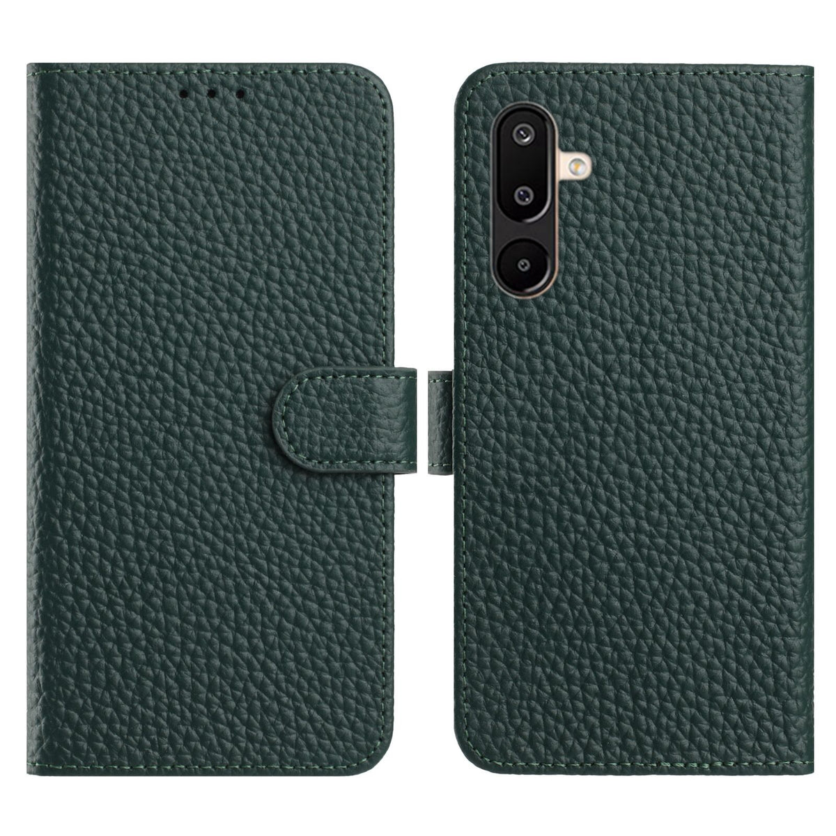 For Samsung Galaxy M36 5G Case Wallet Stand Litchi Texture Genuine Cow Leather Flip Phone Cover