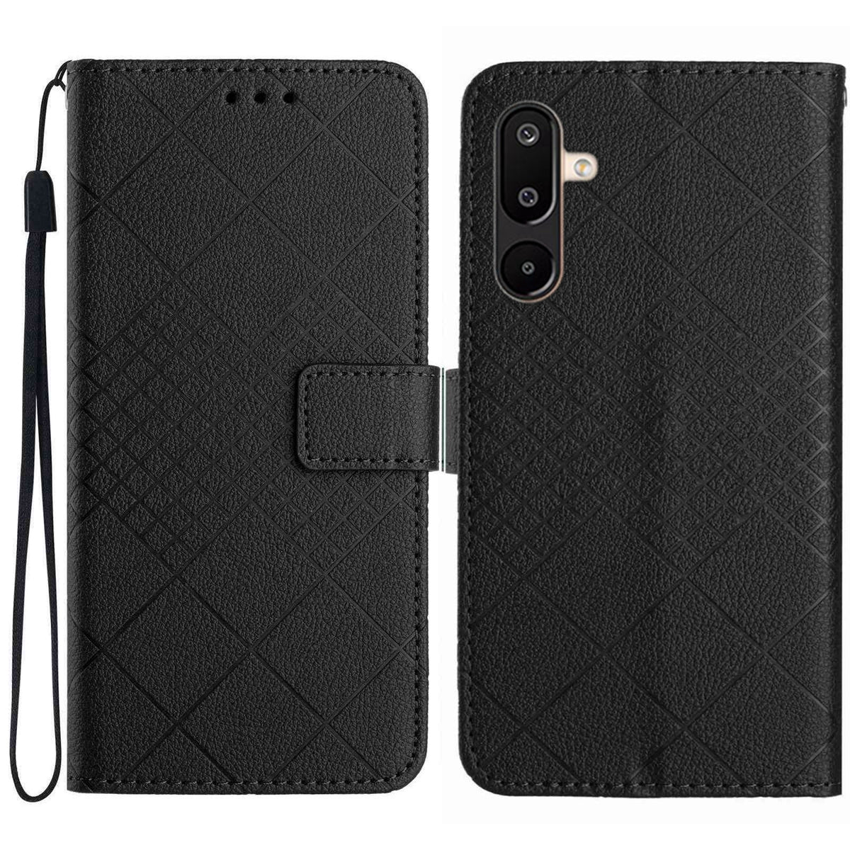Til Samsung Galaxy M36 5G Etui Pung Præg PU Læder Flip Folio Telefon Cover
