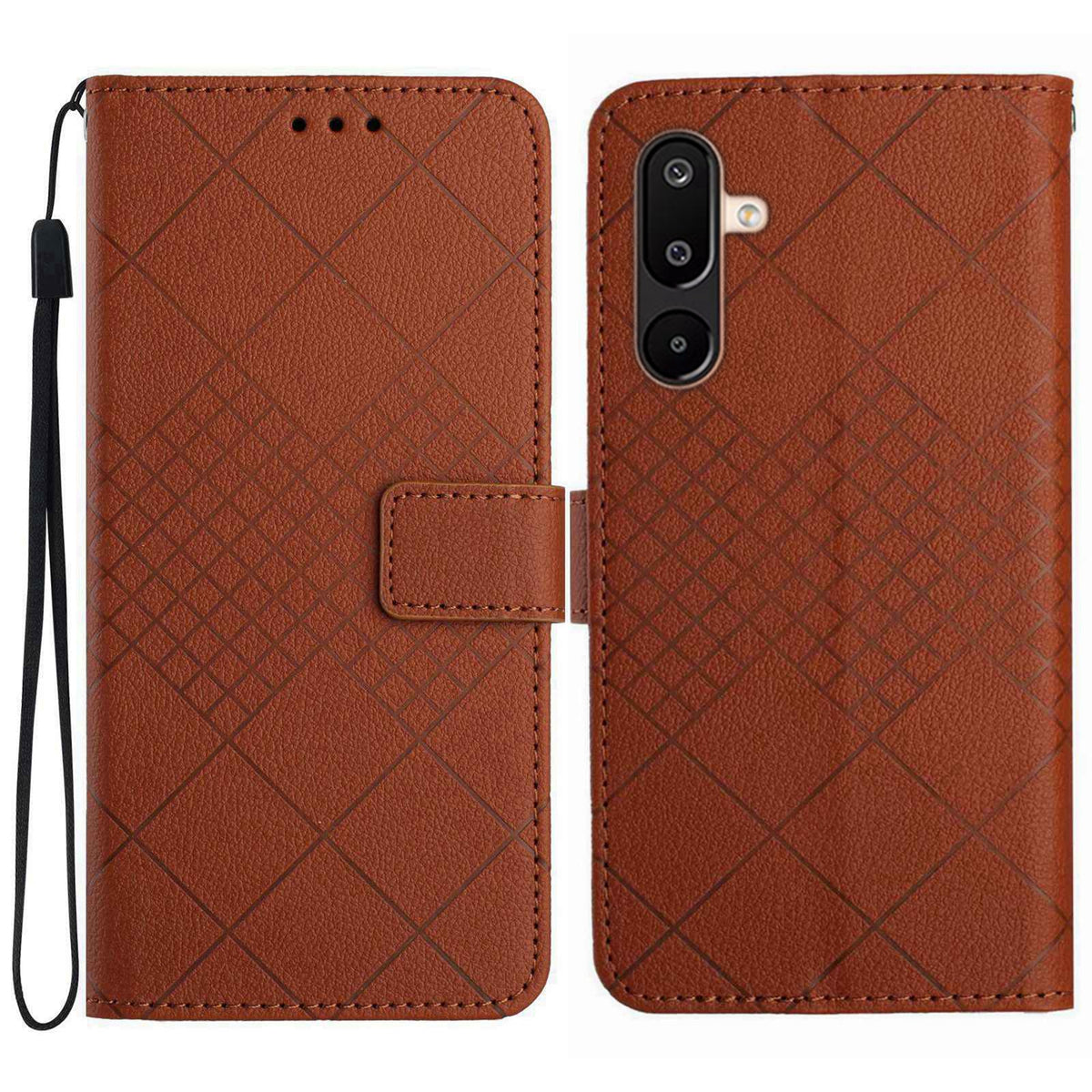 Til Samsung Galaxy M36 5G Etui Pung Præg PU Læder Flip Folio Telefon Cover