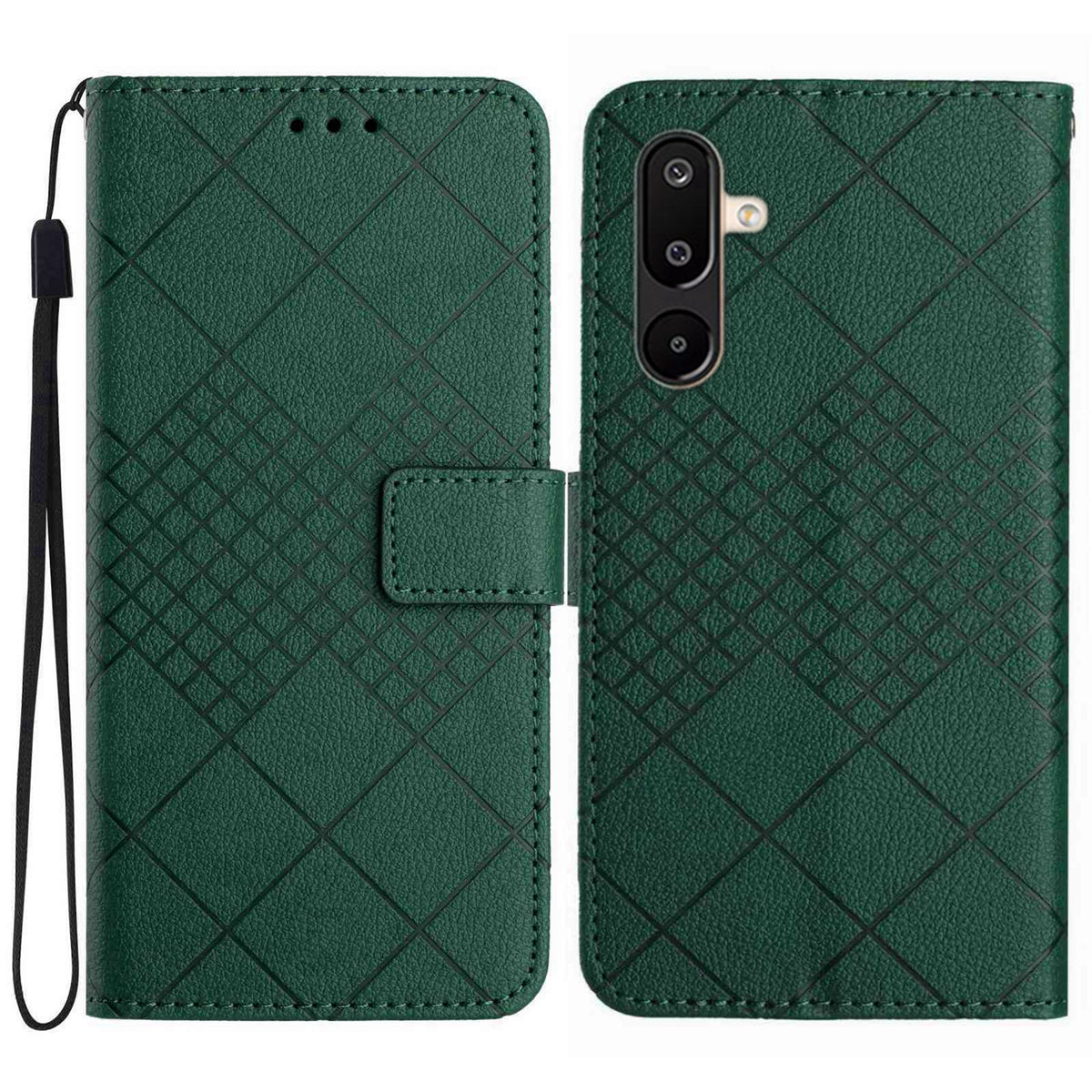 Til Samsung Galaxy M36 5G Etui Pung Præg PU Læder Flip Folio Telefon Cover
