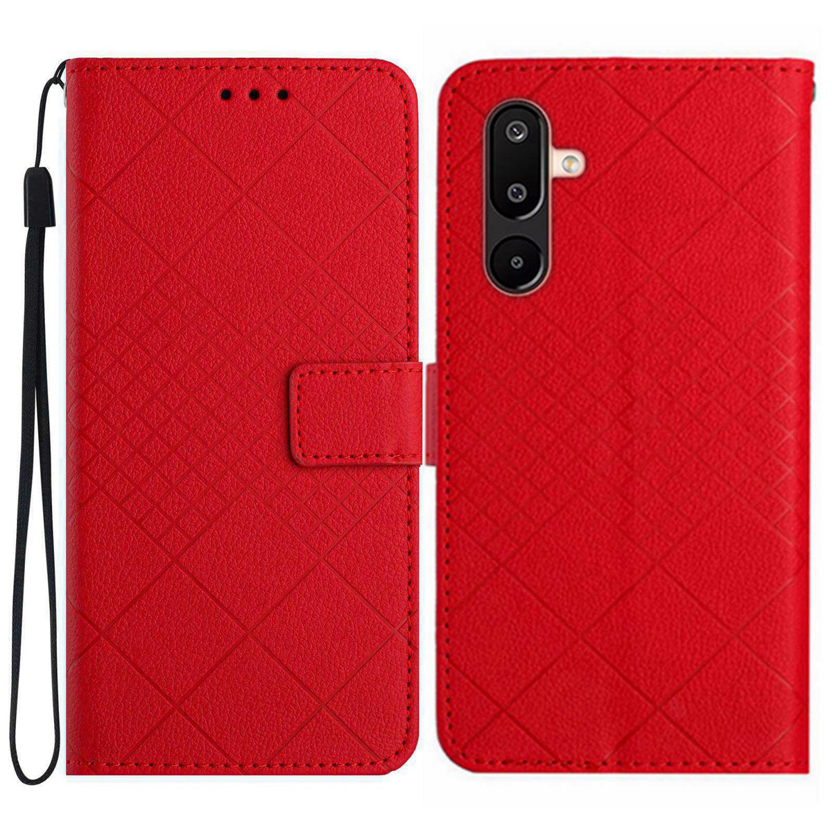 Til Samsung Galaxy M36 5G Etui Pung Præg PU Læder Flip Folio Telefon Cover