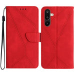 For Samsung Galaxy M36 5G Case Skin Touch Lines Imprinted PU Leather Flip Phone Cover