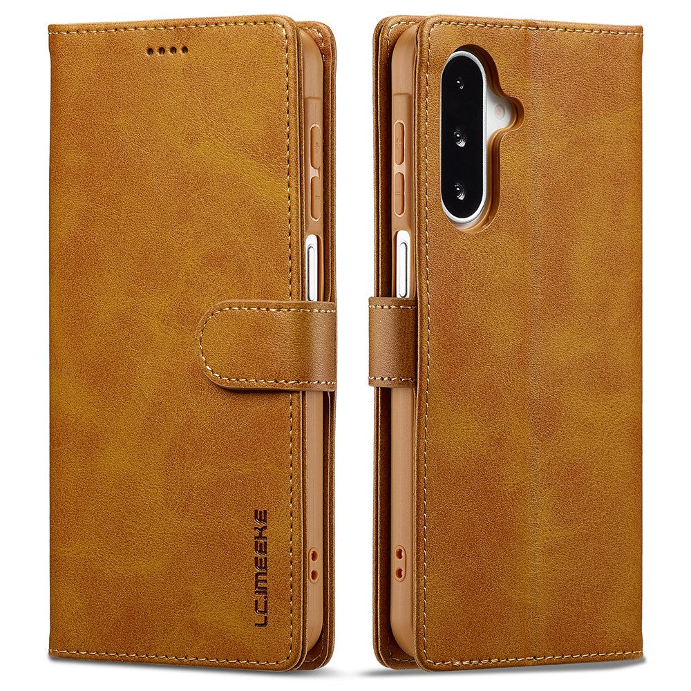 LC.IMEEKE För Samsung Galaxy A17 5G / A17 4G Skal Kalvstruktur PU Läder Stativ Plånboksfodral