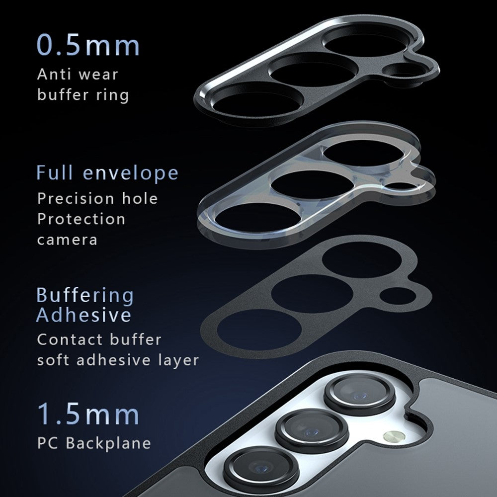 For Samsung Galaxy F16 5G / M16 5G Case Skin-Touch TPU + PC Matte Phone Back Cover, Transparent Black