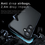 For Samsung Galaxy F16 5G / M16 5G Case Skin-Touch TPU + PC Matte Phone Back Cover, Transparent Black