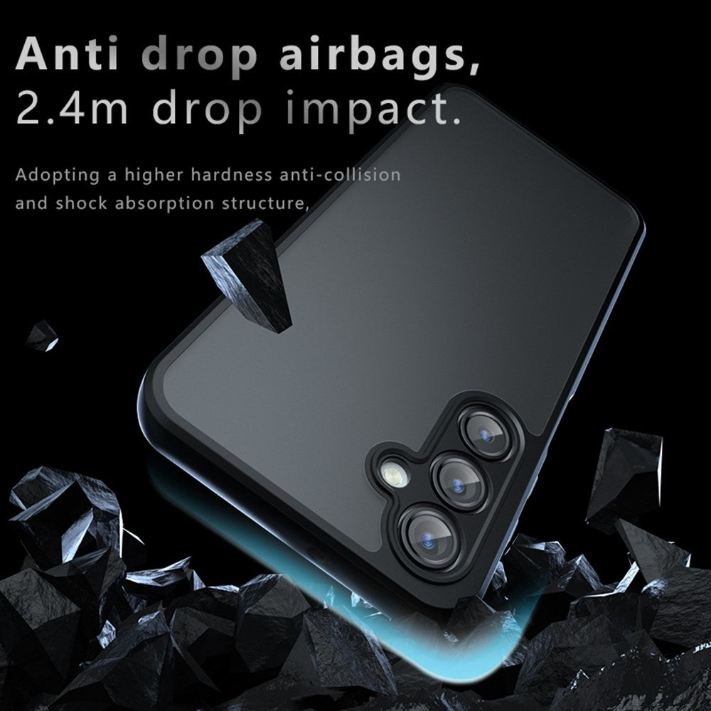 For Samsung Galaxy F16 5G / M16 5G Case Skin-Touch TPU + PC Matte Phone Back Cover, Transparent Black