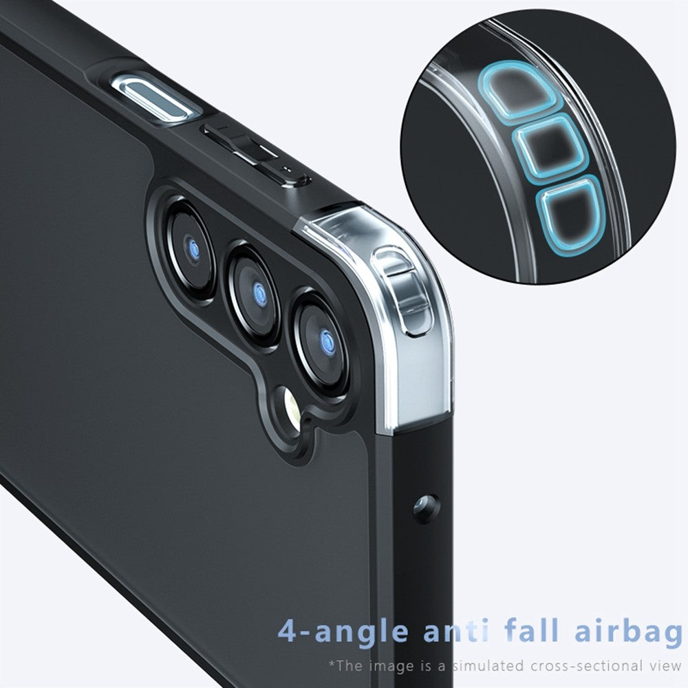 For Samsung Galaxy F16 5G / M16 5G Case Skin-Touch TPU + PC Matte Phone Back Cover, Transparent Black