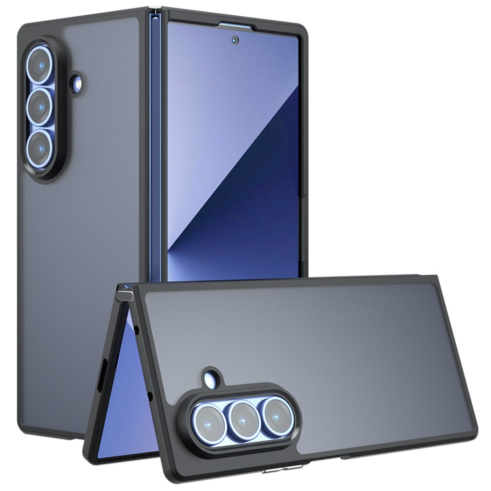 Til Samsung Galaxy Z Fold7 5G Etui Skin-Touch TPU + PC Mat Telefonbagcover, Transparent Sort