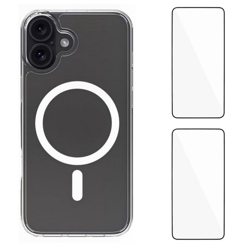 WANLONFENG LM1 Series Til iPhone 17 Klart Cover Kompatibelt med MagSafe med 2 stk. Skærmbeskyttere (Stort Linsehul)