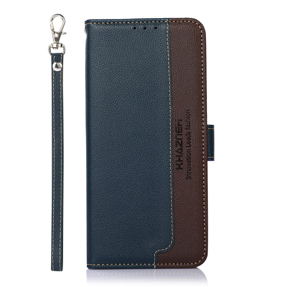 KHAZNEH For Samsung Galaxy S25 FE Case RFID Blocking Wallet Litchi Texture PU Leather Phone Cover with Strap