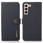 KHAZNEH for Samsung Galaxy S25 FE Case Genuine Cow Leather RFID Blocking Wallet Phone Cover
