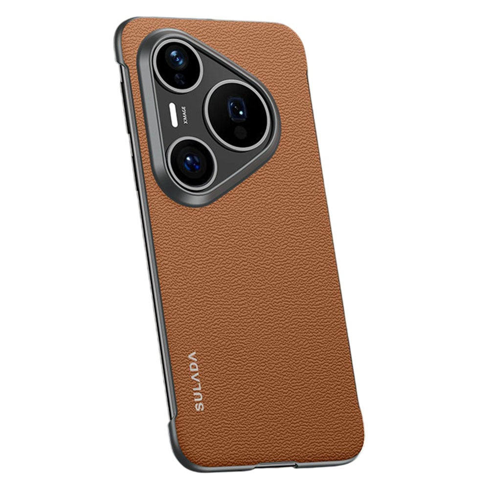 SULADA For Huawei Pura 80 Pro / 80 Pro+ Case Genuine Cow Leather Frameless Phone Back Cover