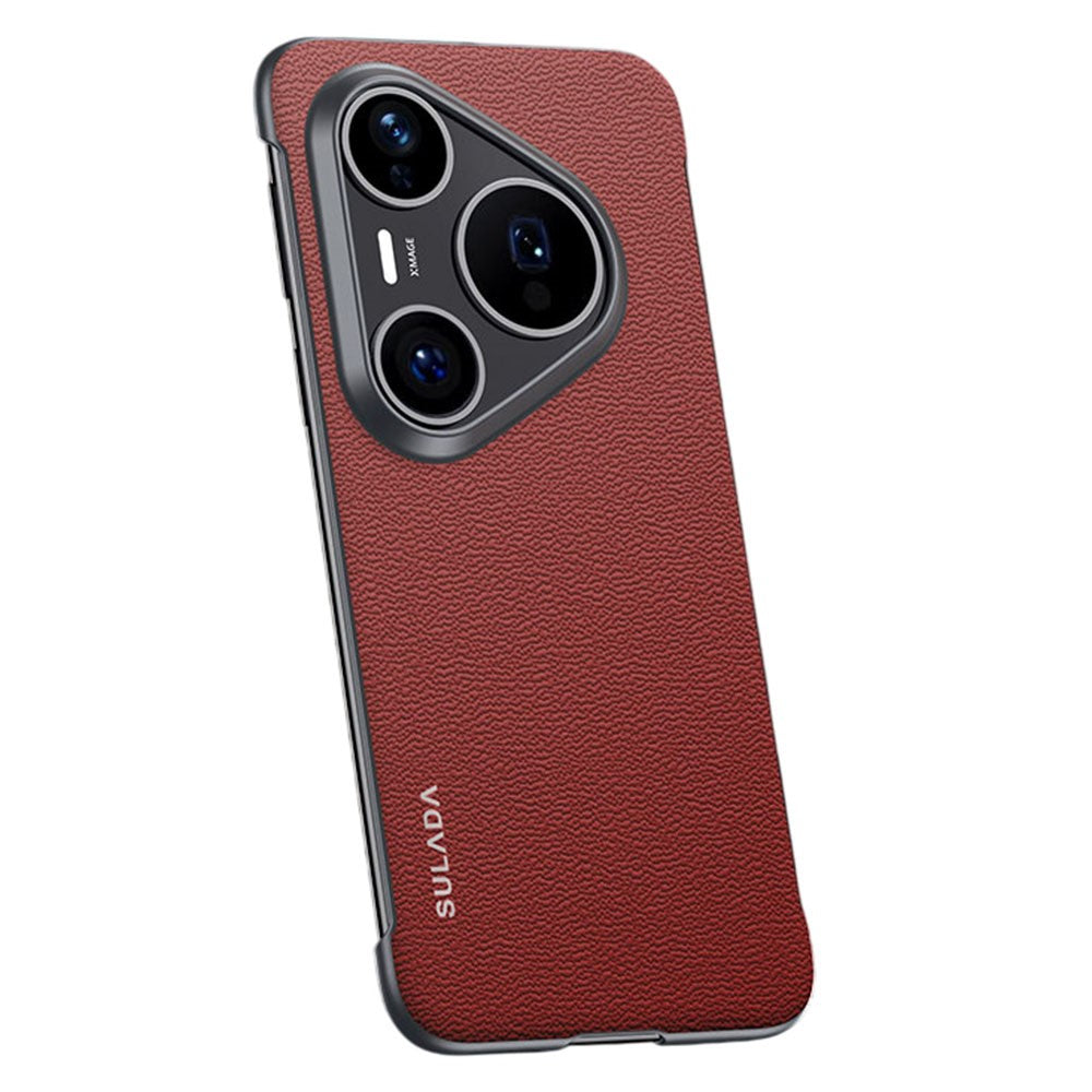 SULADA For Huawei Pura 80 Pro / 80 Pro+ Case Genuine Cow Leather Frameless Phone Back Cover