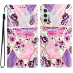 Til Samsung Galaxy M36 5G Pung Etui i PU-læder med mønsterprint, standerfunktion og rem