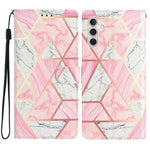 Til Samsung Galaxy M36 5G Pung Etui i PU-læder med mønsterprint, standerfunktion og rem