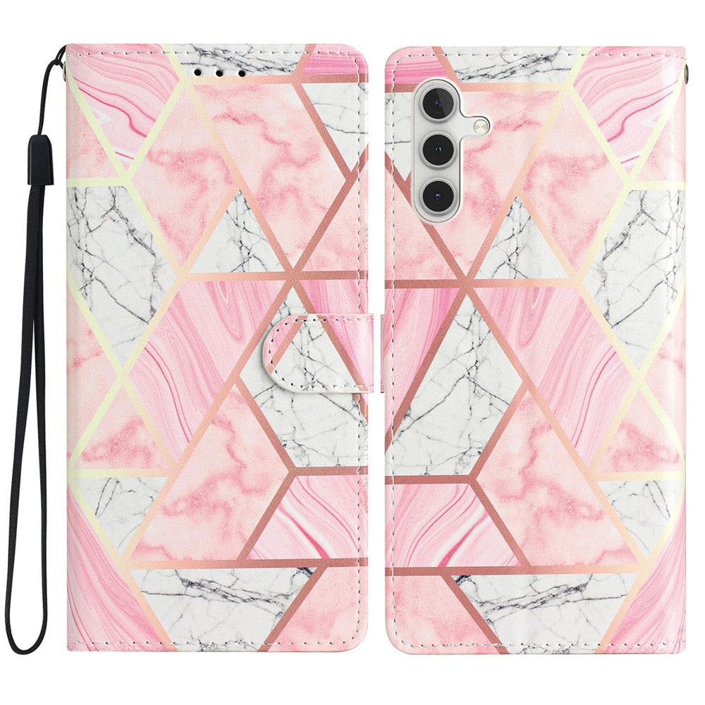 Til Samsung Galaxy M36 5G Pung Etui i PU-læder med mønsterprint, standerfunktion og rem