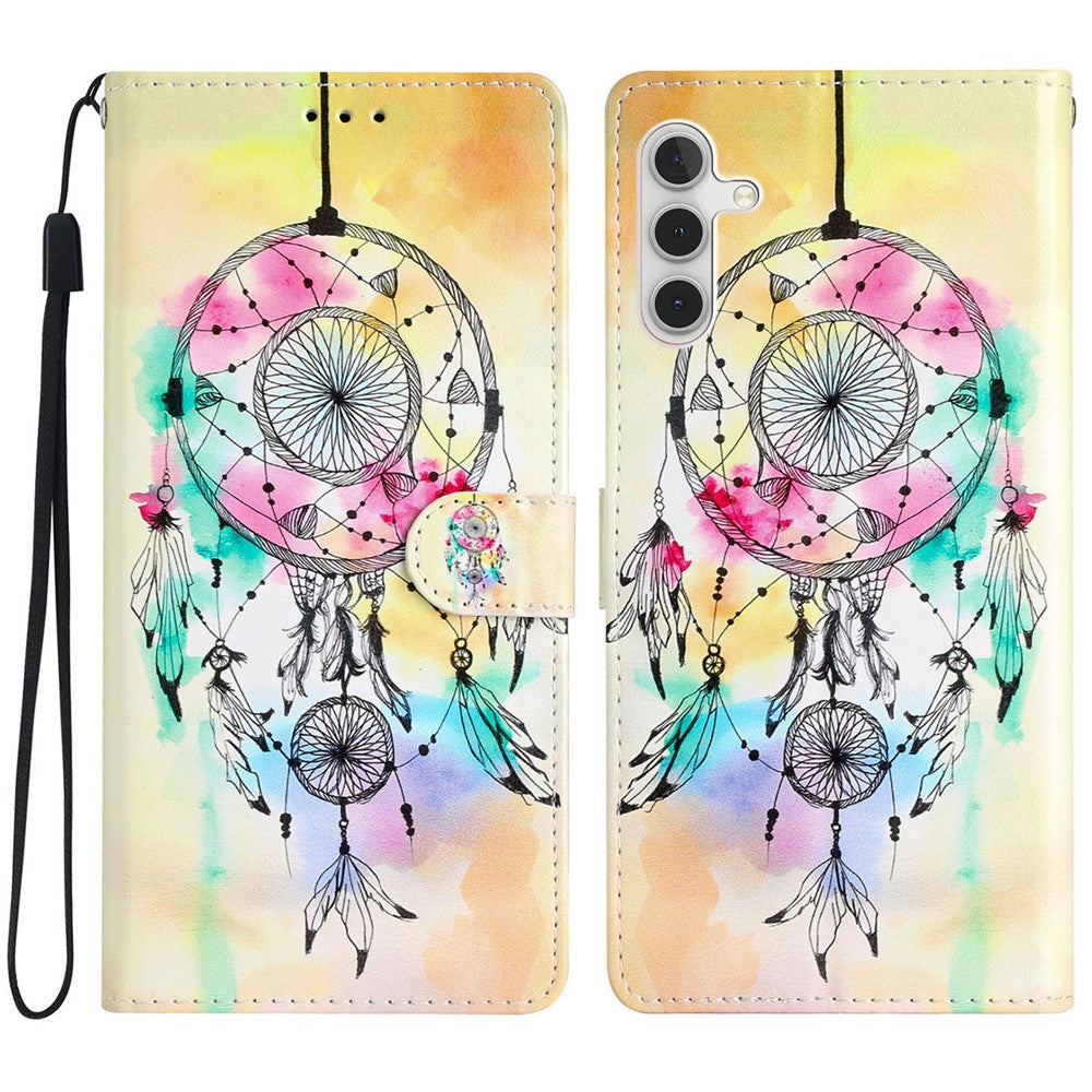Til Samsung Galaxy M36 5G Pung Etui i PU-læder med mønsterprint, standerfunktion og rem