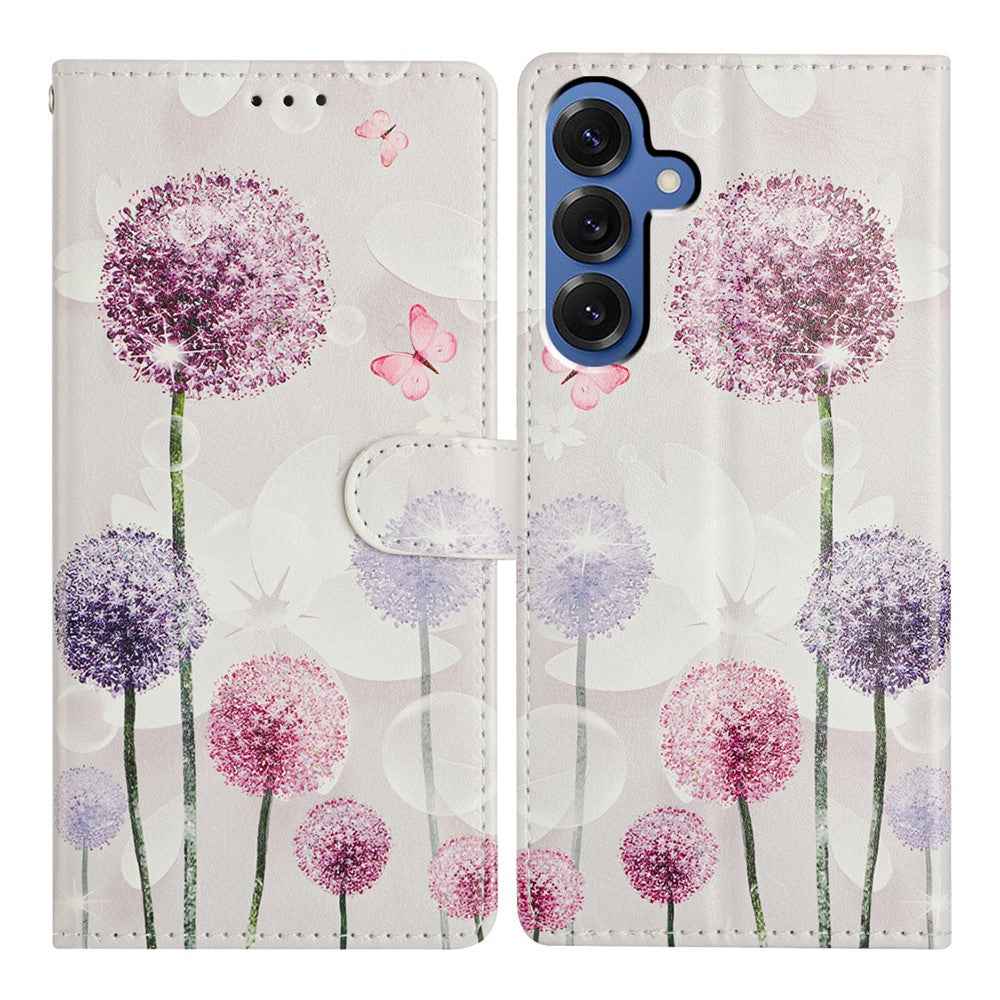 Til Samsung Galaxy M36 5G Etui Mønstertryk Tegnebog Stativ Flip Læder Telefoncover med Rem