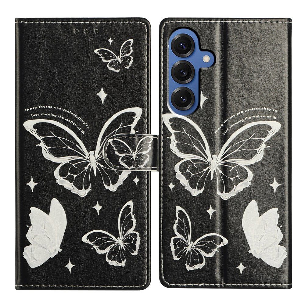 Til Samsung Galaxy M36 5G Etui Mønstertryk Tegnebog Stativ Flip Læder Telefoncover med Rem