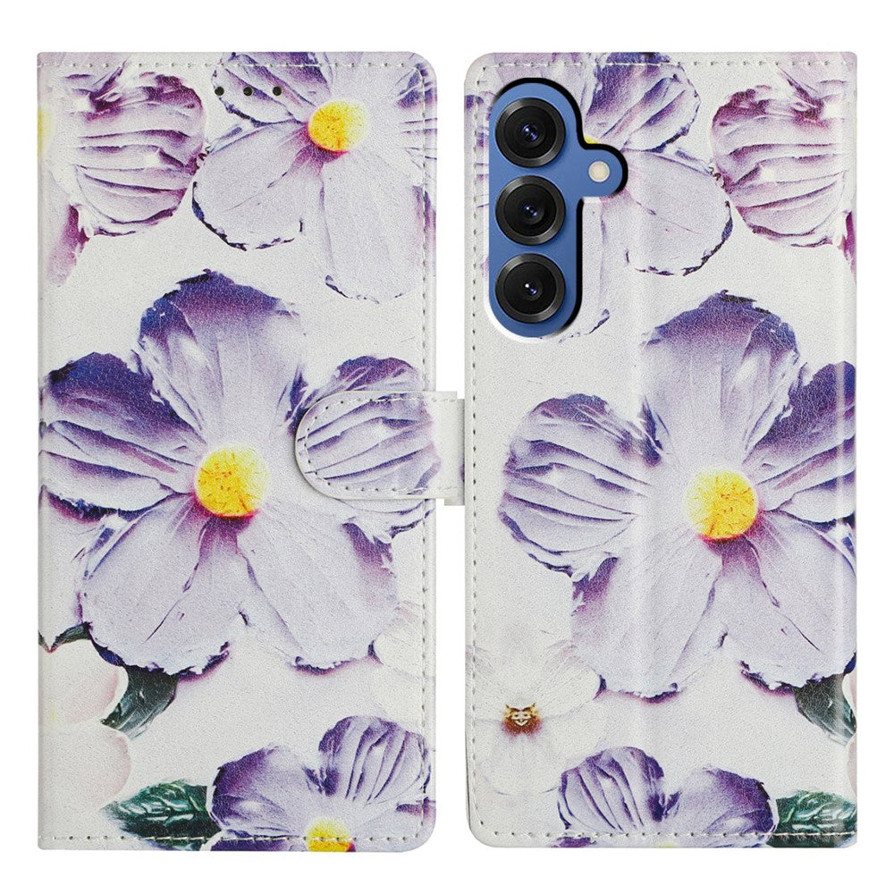 Til Samsung Galaxy M36 5G Etui Mønstertryk Tegnebog Stativ Flip Læder Telefoncover med Rem