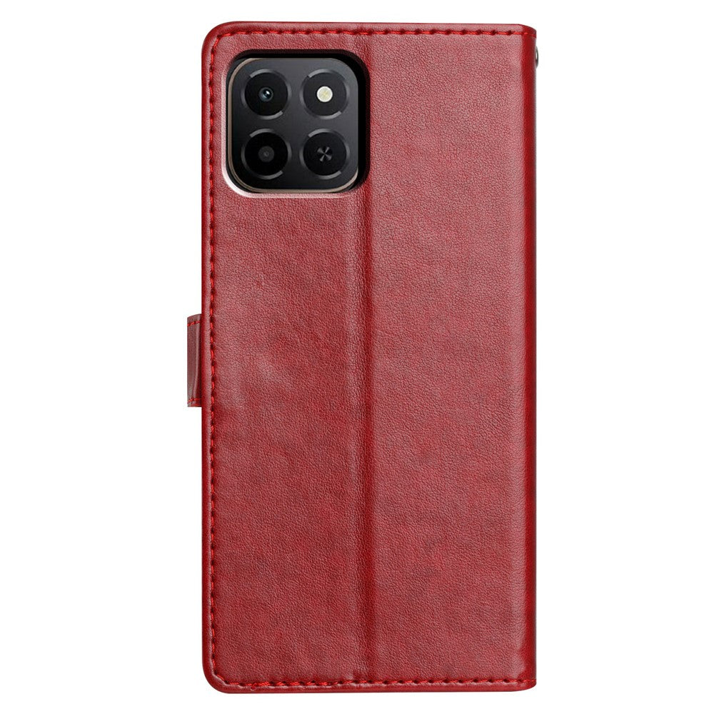 For Honor X6c 4G Læder Cover Pung Stativ Telefoncover med Praktisk Rem