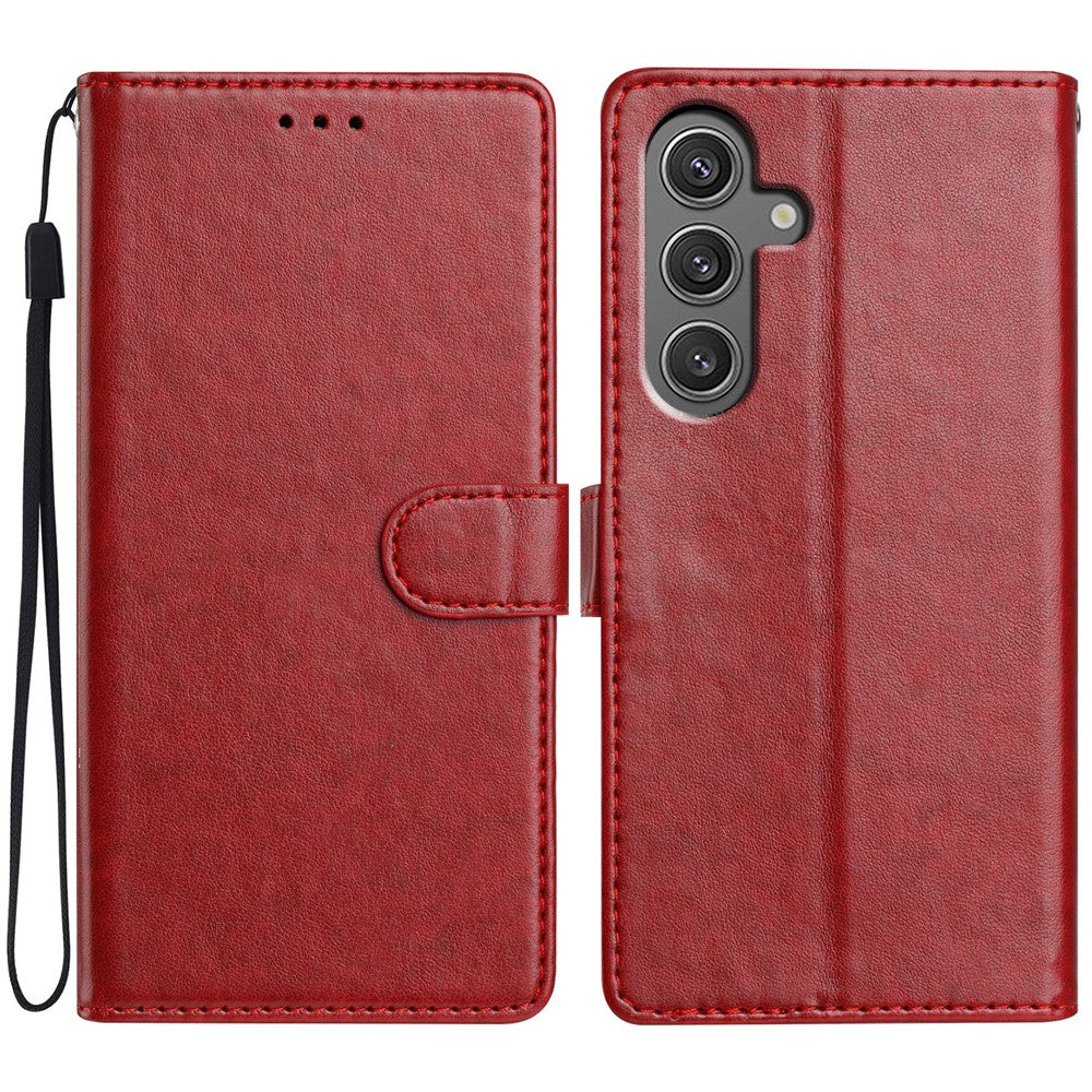 For Samsung Galaxy M36 5G Leather Case Wallet Stand Phone Cover with Handy Strap