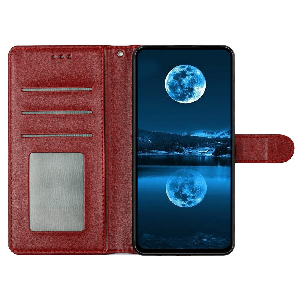 For Samsung Galaxy M36 5G Leather Case Wallet Stand Phone Cover with Handy Strap