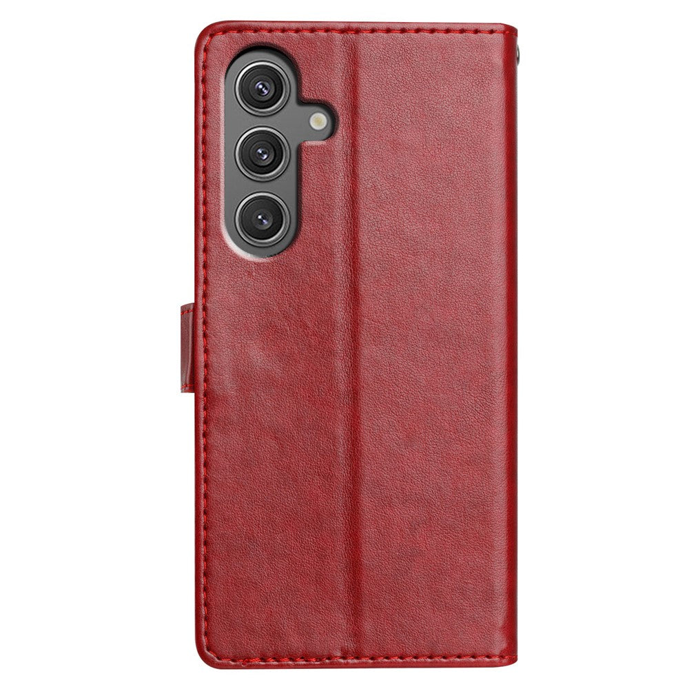 For Samsung Galaxy M36 5G Leather Case Wallet Stand Phone Cover with Handy Strap