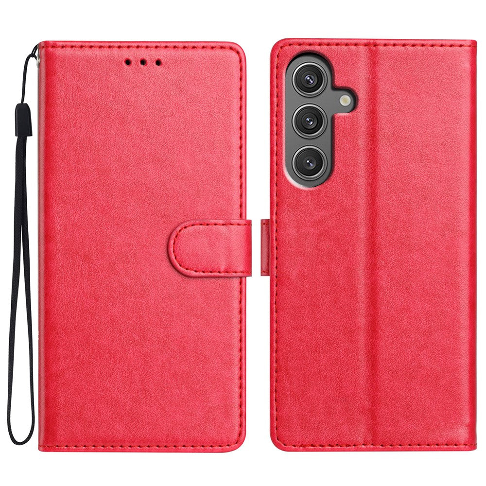 For Samsung Galaxy M36 5G Leather Case Wallet Stand Phone Cover with Handy Strap