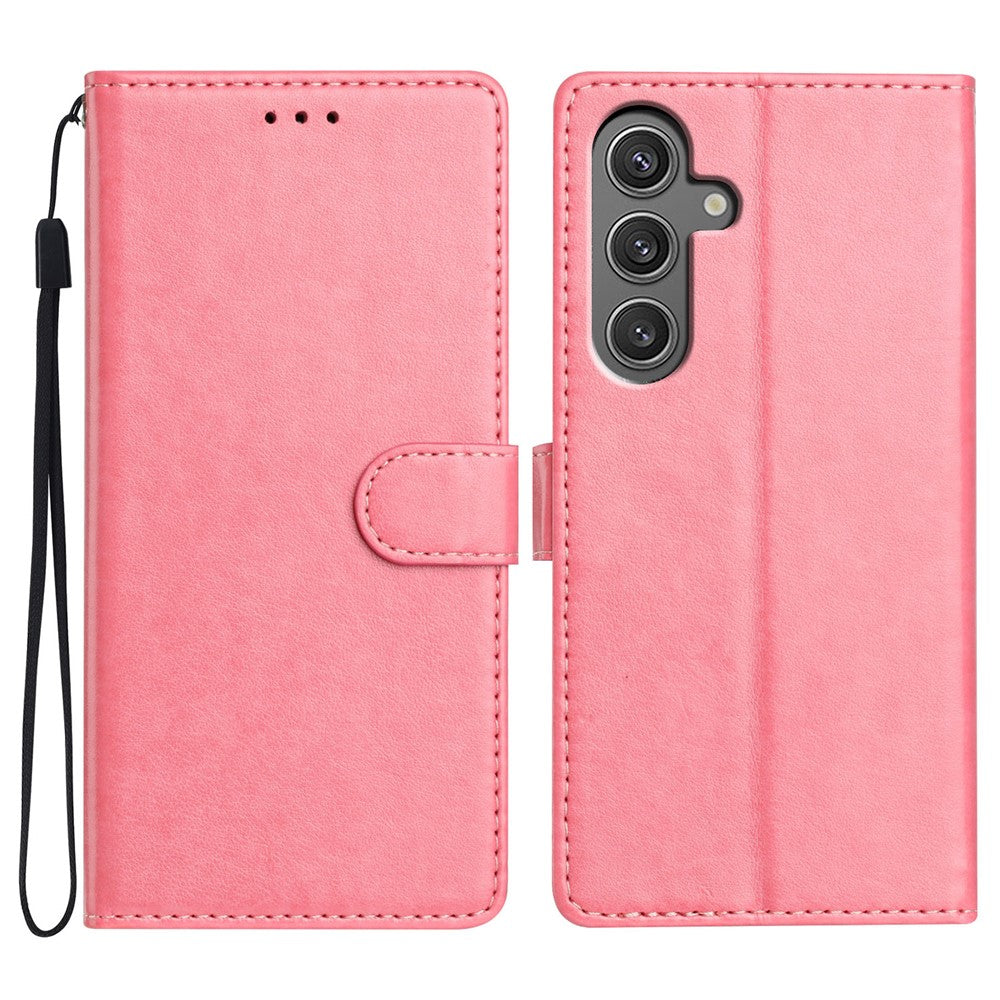 For Samsung Galaxy M36 5G Leather Case Wallet Stand Phone Cover with Handy Strap