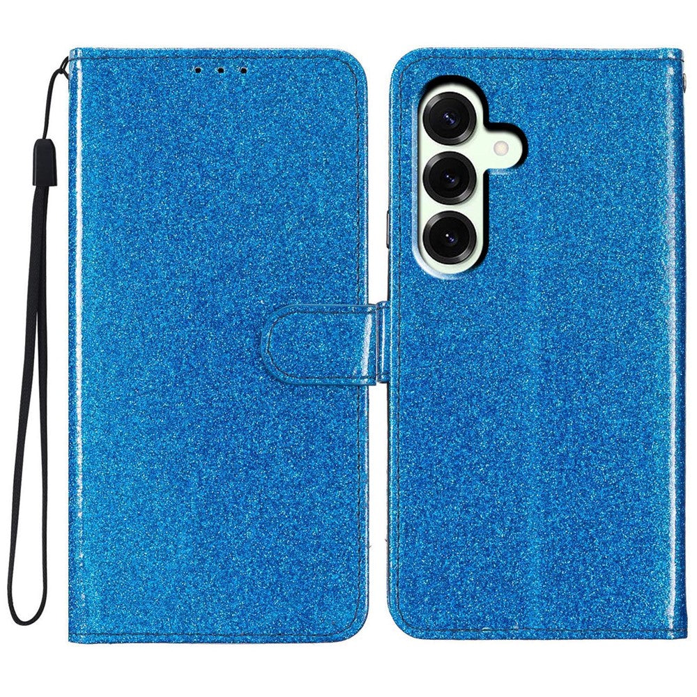 For Samsung Galaxy M36 5G Wallet Case Glitter Anti-Scratch Leather Stand Phone Cover with Strap
