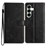 For Samsung Galaxy M36 5G Wallet Phone Case Butterfly Floral Imprint Leather Flip Cover with Strap