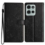 For Motorola Moto G86 5G Wallet Phone Case Butterfly Floral Imprint Leather Flip Cover with Strap