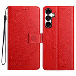 For Samsung Galaxy S25 FE Leather Case with Card Slots Mandala Pattern Phone Cover Stand