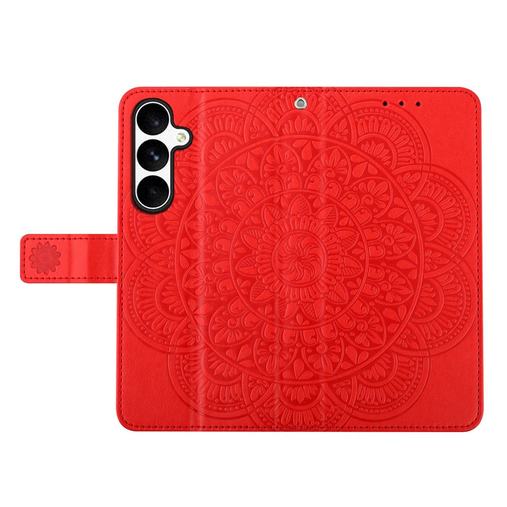 For Samsung Galaxy S25 FE Leather Case with Card Slots Mandala Pattern Phone Cover Stand