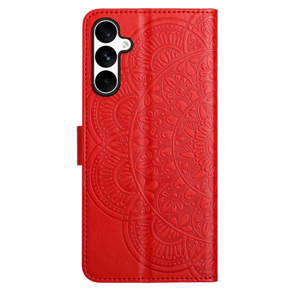 For Samsung Galaxy S25 FE Leather Case with Card Slots Mandala Pattern Phone Cover Stand