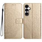 For Samsung Galaxy S25 FE Leather Case with Card Slots Mandala Pattern Phone Cover Stand