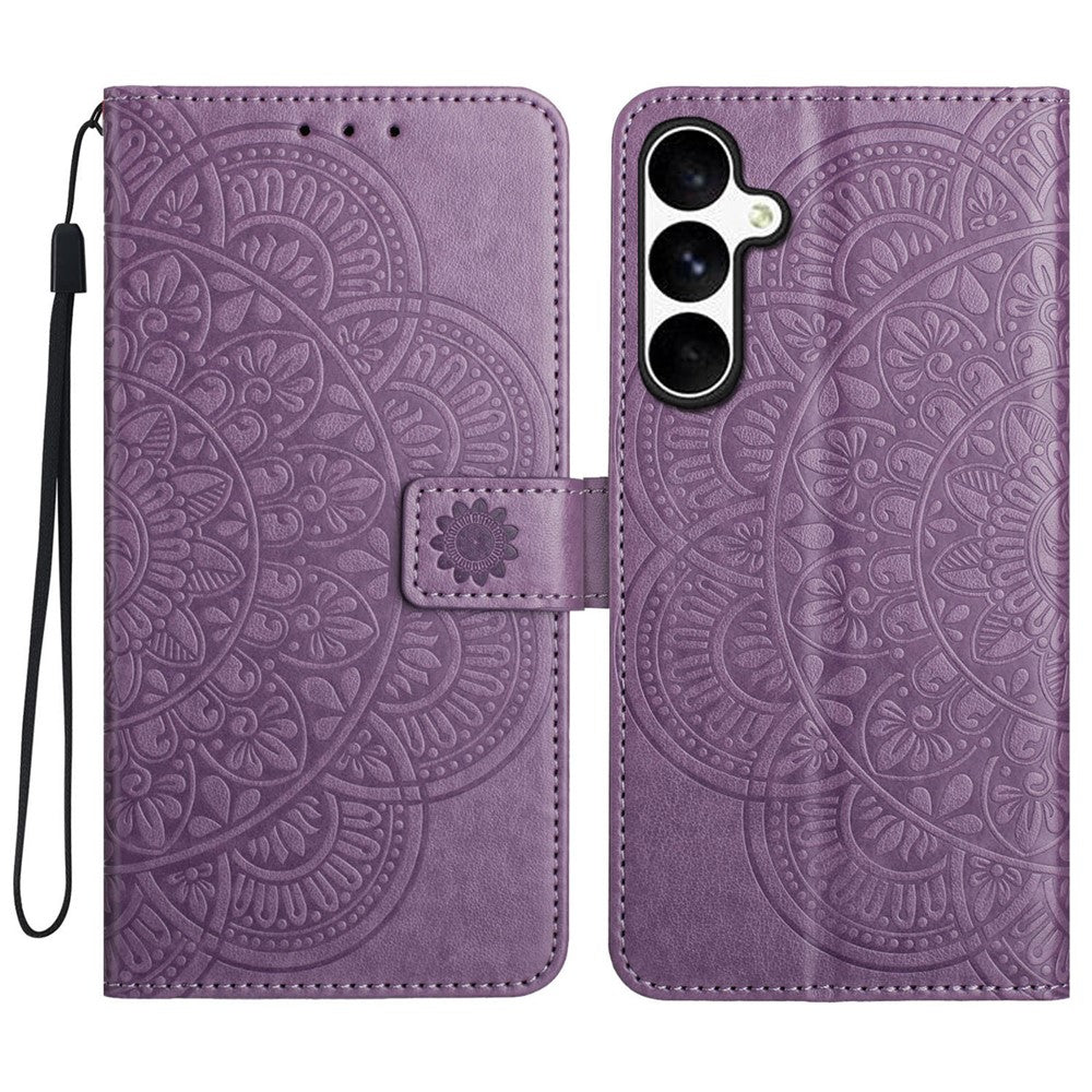 For Samsung Galaxy M36 5G Leather Case with Card Slots Mandala Pattern Phone Cover Stand